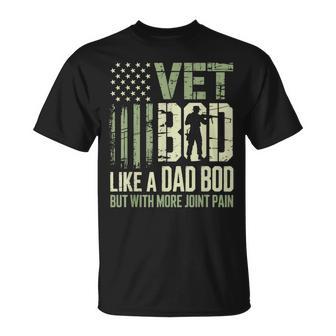 Vet Bod Like A Dad Bod But With More Joint Pain Military Dad T-Shirt - Thegiftio UK