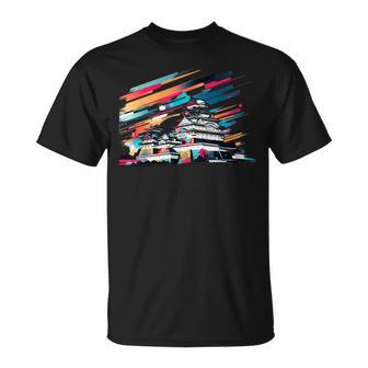 Viaje Moderno Japón Diseño Himeji Castillo Camiseta unisex - Regaloses