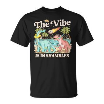 The Vibe Is In Shambles Dinosaur Mental Health Awareness T-Shirt - Monsterry