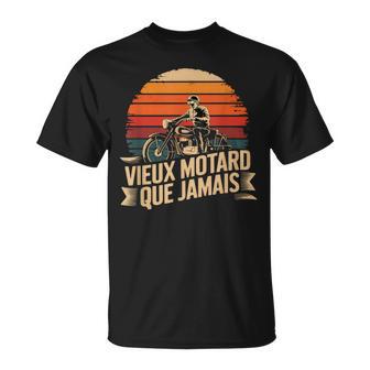 Vieux Motard Que Jamais Retrointage Biker Motorcycle T-Shirt - Cadeauxyz