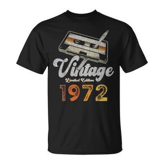 Vintage 1972 Cassette Lápiz 54 Cumpleaños Camiseta unisex - Regaloses