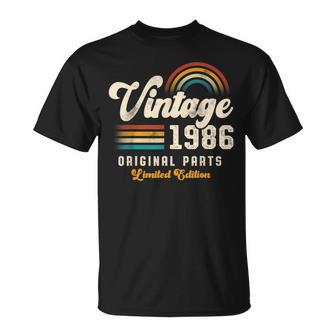 Vintage 1986 Piezas Originales 40 Aniversario Retro Camiseta unisex - Regaloses