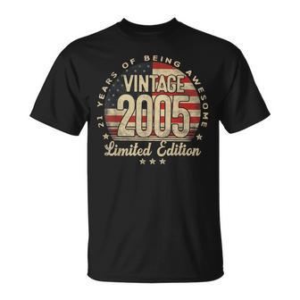 Vintage 2005 Limited Edition Usa Flag 21-Year-Old Age 21 T-Shirt - Thegiftio UK