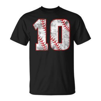 Vintage Baseball 10 Jersey Number T-Shirt - Thegiftio