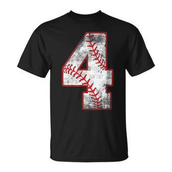 Vintage Baseball 4 Jersey Number T-Shirt - Thegiftio