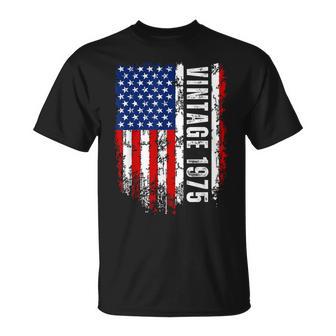 Vintage Born 1975 Regalos De Cumpleaños Con Laieja Bandera Americana Camiseta unisex - Regaloses
