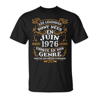 Vintage Cadeau D'anniversaire 50 Ans Nés En Juin 1976 T-Shirt - Cadeauxyz