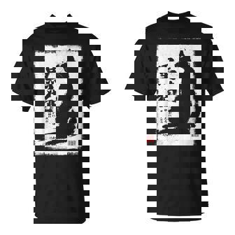 Vintage Japonaisumi-E Japon Encre Chat Noir Amoureux T-Shirt - Cadeauxyz