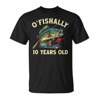Vintage O'fishally 10 Years Old Fishing 10Th Birthday Boy T-Shirt - Thegiftio UK
