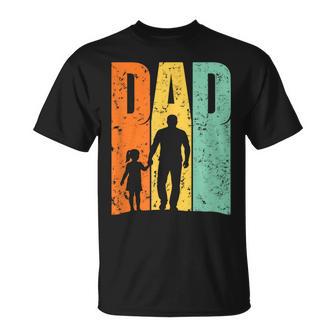 Vintage-Papa-Vater-Tochter-Silhouette T-Shirt - Seseable