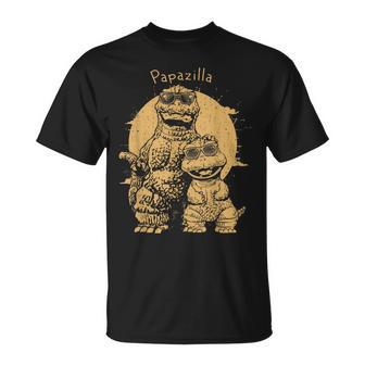 Vintage Papazilla Father Of The Monsters Fathers Day T-Shirt | Seseable UK