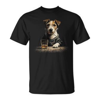 Vintage Smoking Jack Russell Dog Father's Day T-Shirt - Thegiftio UK