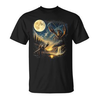 Vintage Three Crawfish Moon Crawfish Howling To The Moon T-Shirt - Monsterry