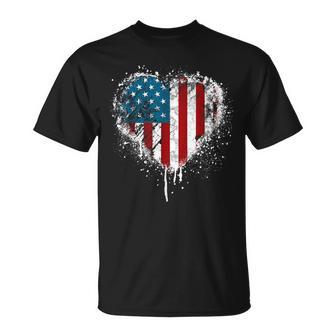 Vintage Usa Heart 4Th Of July Patriotic American Flag T-Shirt - Thegiftio UK