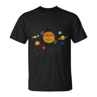 Vinyl Record Solar System Planets Astronomy Space Cosmic T-Shirt - Thegiftio UK