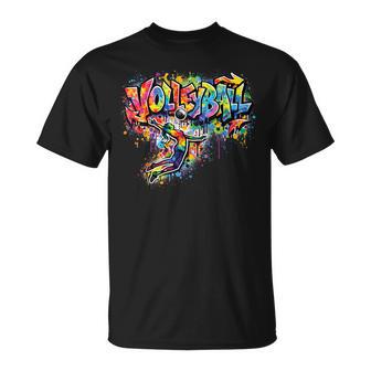 Volleyball Girls Graffiti Urban Style Sports Graphic T-Shirt - Thegiftio UK