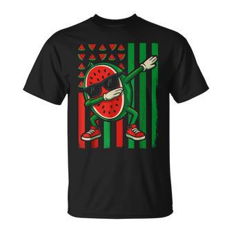 Graphic Watermelon American Flag Dabbing Watermelon Lover T-Shirt - Thegiftio UK