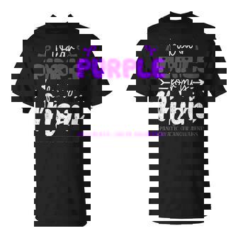 I Wear Purple For Mom Pancreatic Cancer Awareness Family T-Shirt - Monsterry