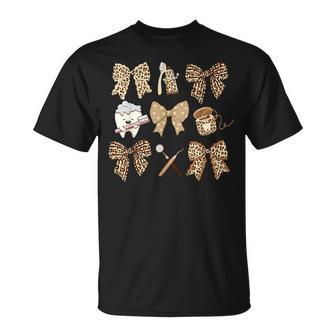 Western Leopard Coquette Dental Assistant Healthcare Worker T-Shirt - Thegiftio UK