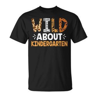 Wild About Kindergarten Safari Teacher Student T-Shirt | Mazezy