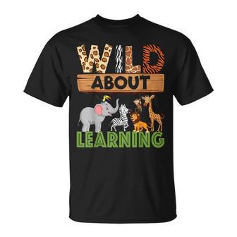 Wild About Learning Teacher Learning Back To School T-Shirt - Thegiftio UK