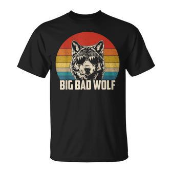 Wolf Spirit Big And Bad Wolf Wolf Pack Wolves Retro T-Shirt - Monsterry