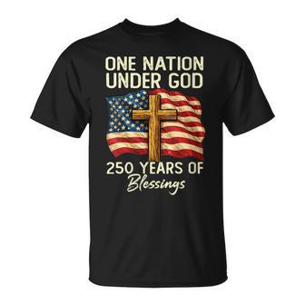 Women's 250 Years Of Blessing Nation Christian Usa 250Th Anniversary T-Shirt | Mazezy