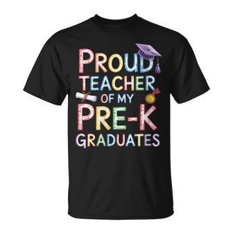 Women's Proud Teacher Of My Pre K Graduates Fun Graduation T-Shirt - Thegiftio UK