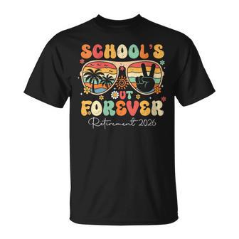 Women's School's Out Forever Retirement 2026 Retired Teacher Summer T-Shirt | Mazezy