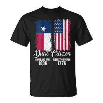 Women's Texas Independence Day Dual Citizen Texan & American Flag T-Shirt - Thegiftio UK