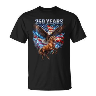 Women's Usa 250Th Anniversary Bald Eagle & Clydesdale Horse T-Shirt - Thegiftio UK