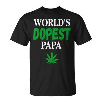 World's Dopest Papa Weed Leaf T-Shirt - Thegiftio UK