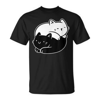 Ying Yang Japonés Equilibrio Lindo Gato Kawaii Amante De Los Gatos Camiseta unisex - Regaloses