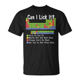 ¿Puedo Lamerlo Maestro De Ciencias Tabla Periódica De Elementos Camiseta unisex - Regaloses