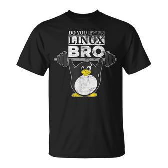 あなたもlinuxのbro Linuxのペンギンは、重量を持ち上げるか Tシャツ - Kawaiitshirt