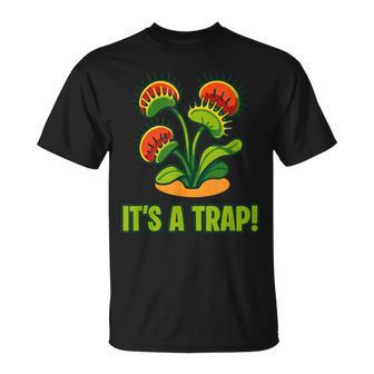 おもしろハエトリグサ It's A Trap 食虫植物 ボタニカル Tシャツ - Kawaiitshirt