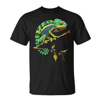 かわいいカラフルなカメレオントカゲ動物愛好家のアート Tシャツ - Kawaiitshirt