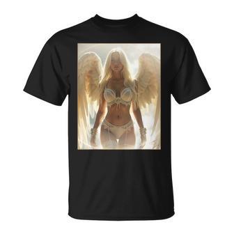にセクシーな天使の女の子 ホットブロンドエンジェルピンナップガール Tシャツ - Kawaiitshirt