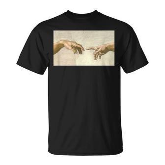 アダム・ミケランジェロによる創造 美術史 Tシャツ - Kawaiitshirt
