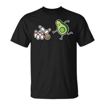 アボカドピットケトビーガンでボウリングをする楽しいアボカド。 Tシャツ - Kawaiitshirt