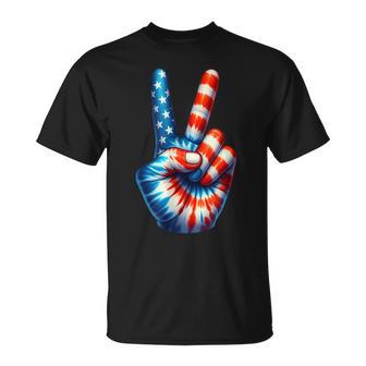 アメリカ国旗 愛国心 平和 手 指 サイン ジェスチャー Tシャツ - Kawaiitshirt