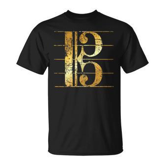 アルト音記号 ヴィンテージイエロー トロンボーン&ビオラミュージシャンズ Tシャツ - Kawaiitshirt