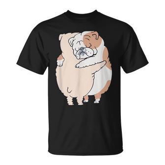 イングリッシュブルドッグハグ Tシャツ - Kawaiitshirt