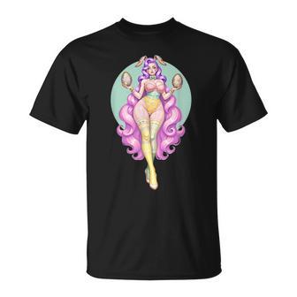 イースターエッグ ウサギ ヴィンテージ ピンナップ バニー スーツ ファンタジーガール Tシャツ - Kawaiitshirt