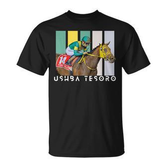 ウシュバテソロ 馬 競馬ファン デルマール サンタアニタ Tシャツ - Kawaiitshirt