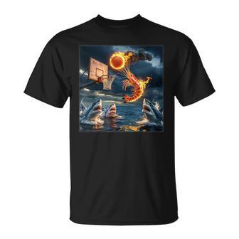 エビダンキングオンシャークファニーフィッシングミーム Tシャツ - Kawaiitshirt