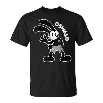 オズワルドウサギの手を振るウサギ Tシャツ - Kawaiitshirt
