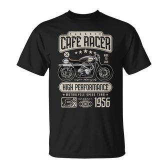 カフェ レーサー バイクの誕生日 1956 年生まれのバイカー 長袖tシャツ Tシャツ - Kawaiitshirt