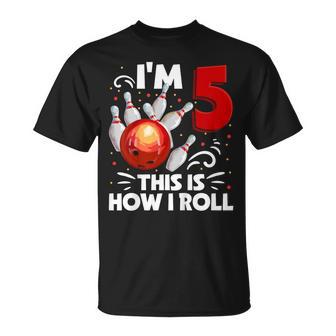 キッズ 5歳の誕生日 男の子 ボウリング This Is How I Roll 5歳 Tシャツ - Kawaiitshirt