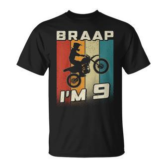 キッズ Braap I'm 9 ダートバイク 誕生日 9 Mx 9歳の誕生日 モトクロス Tシャツ - Kawaiitshirt